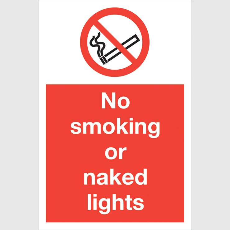 No Smoking Or Naked Lights Slater Signs