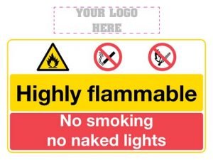 Highly Flammable No Smoking No Naked Lights Sign Slater Signs