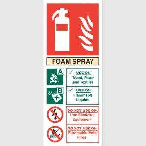 Foam Spray Fire Extinguisher Sign