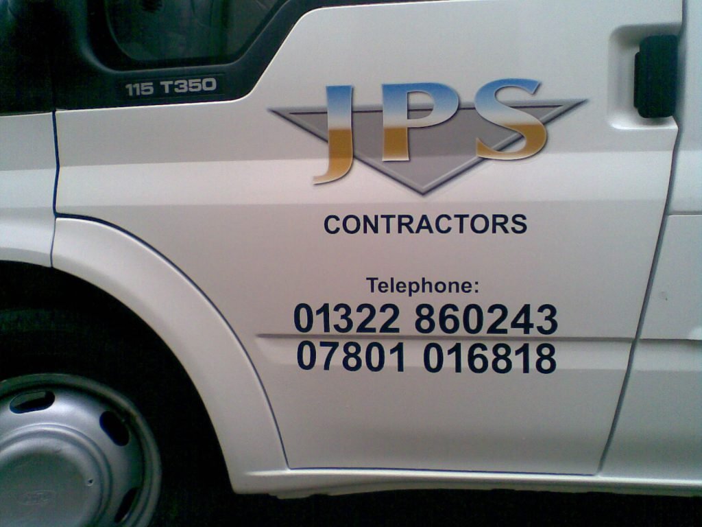 Printed vehicle door vinyl graphic