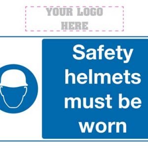Safety helmets must be worn sign