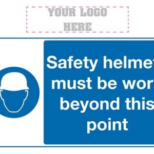 Safety helmets must be worn beyond this point sign