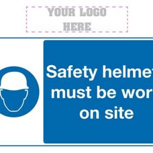 Safety helmets must be worn sign