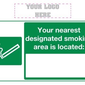 Your nearest designated smoking area is located sign