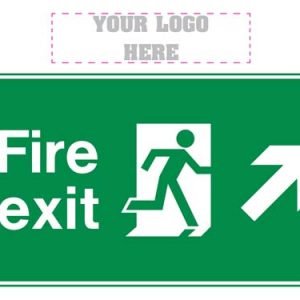 Fire Exit Right & Up Sign