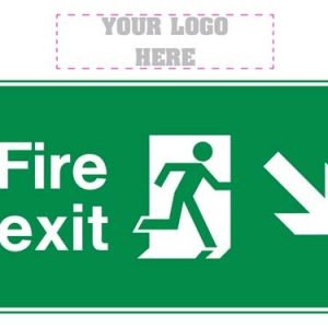 Fire Exit Right & down Sign