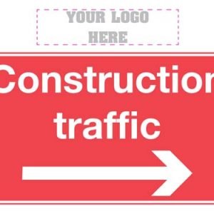 Construction traffic right sign