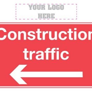 Construction traffic left sign